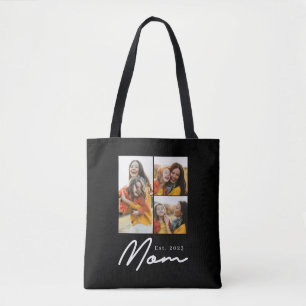 Mom hat Skript Schwarz 3 Foto Tasche