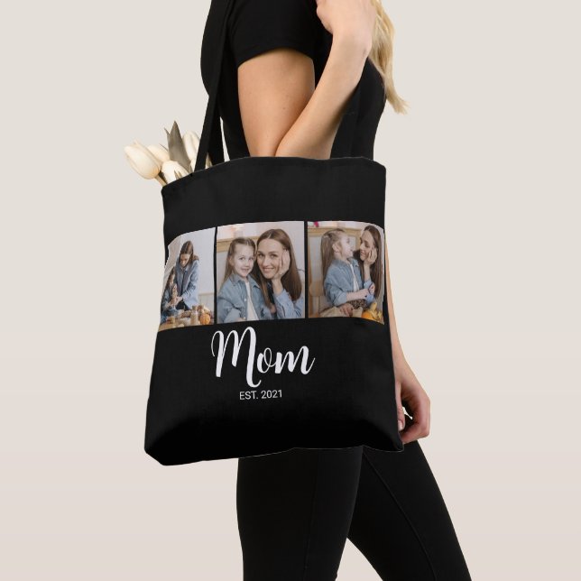 Mom hat Skript Schwarz 3 Foto Tasche (Von Nahem)