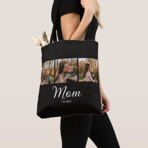Mom hat Skript Schwarz 3 Foto Tasche