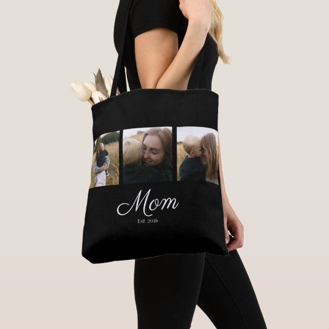 Mom hat Skript Schwarz 3 Foto Tasche (Von Nahem)