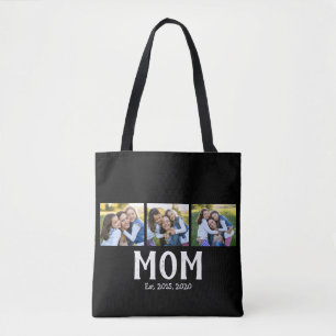 Mom hat Skript Schwarz 3 Foto Tasche