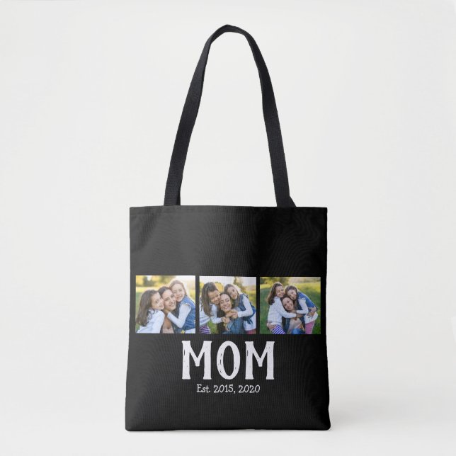 Mom hat Skript Schwarz 3 Foto Tasche (Vorderseite)