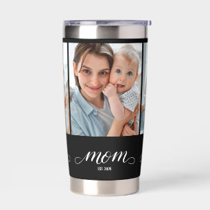 Mom hat Skript Schwarz 3 Foto Thermobecher