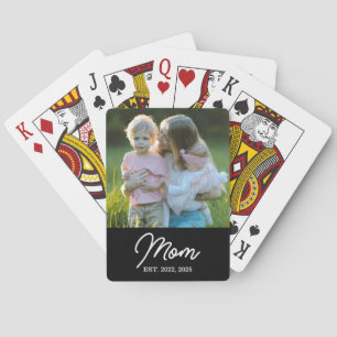 Mom hat Skript Schwarz Foto Spielkarten