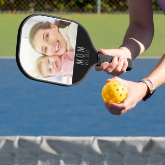 Mom hat Spaß Skript Foto Pickleball Schläger