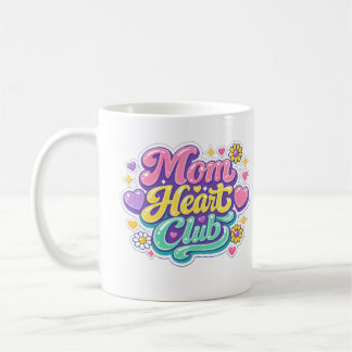 Mom Heart Club Retro Groovy Floral  Kaffeetasse