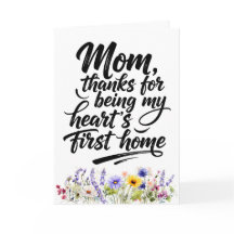 Mom Hearts First Home Watercolor Wildflower
