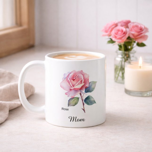 Mom June Birth Flower Rose Kaffeetasse (Von Creator hochgeladen)