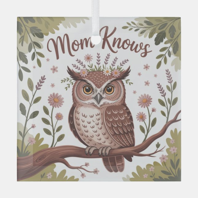 Mom Knows Ornament Aus Glas (Vorderseite)