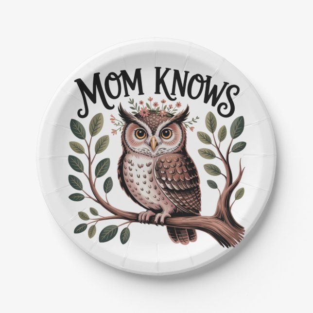 Mom Knows﻿ Pappteller (Vorderseite)