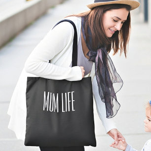 "MOM LIFE" einfacher Text individuell Tasche