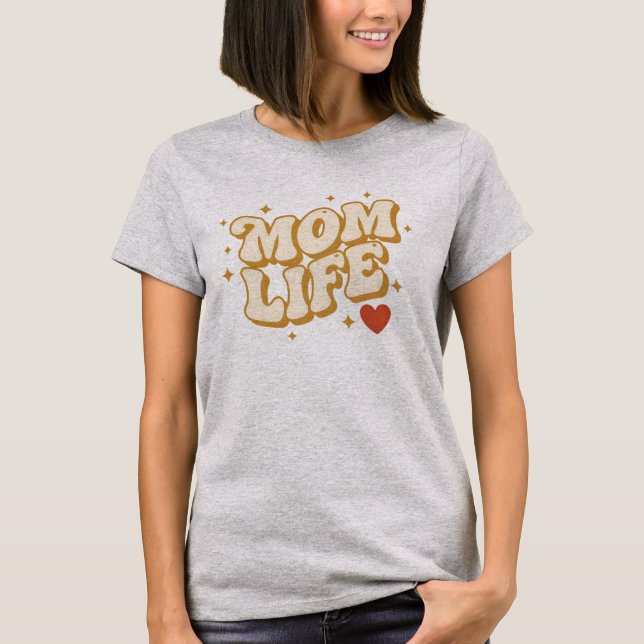 Mom Life Shirt 70s Style t-shirt gift  (Vorderseite)