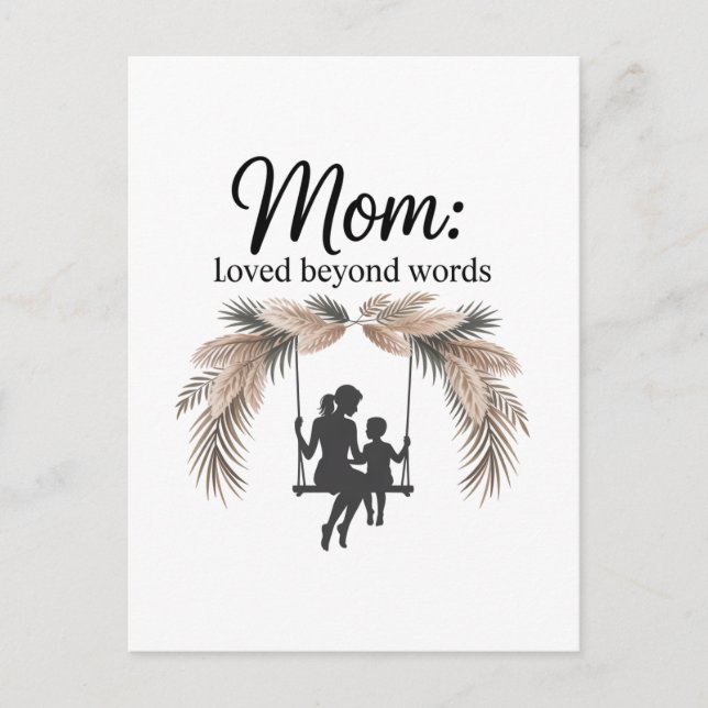 Mom Loved Beyond Words Ankündigungspostkarte (Vorderseite)