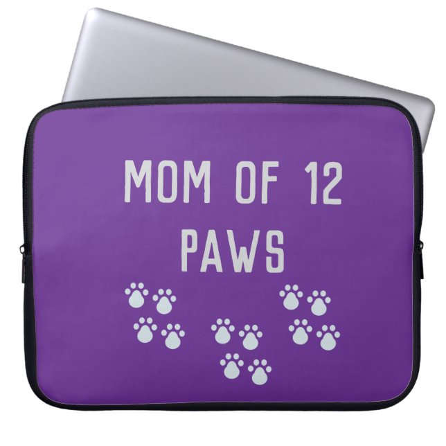 Mom of 12 paws laptopschutzhülle (Vorderseite)