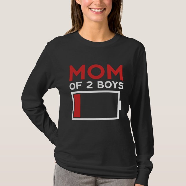 Mom of 2 Boys Mother's Day T-Shirt (Vorderseite)