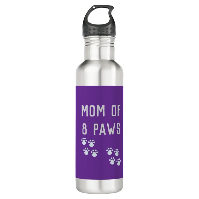 Mom of 8 paws edelstahlflasche (Vorderseite)