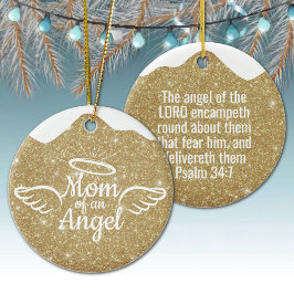 Mom of an Angel Golden Christian Christmas 👼🏻 🎄 Keramik Ornament