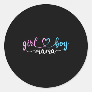 Mom of both mama of boys and girls  runder aufkleber