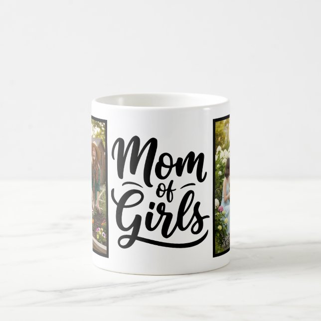 Mom of Girls Brush Script 2 Photo Kaffeetasse (Mittel)
