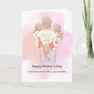 Mom of Girls Mother’s Day Card – Sweet Watercolor  Karte