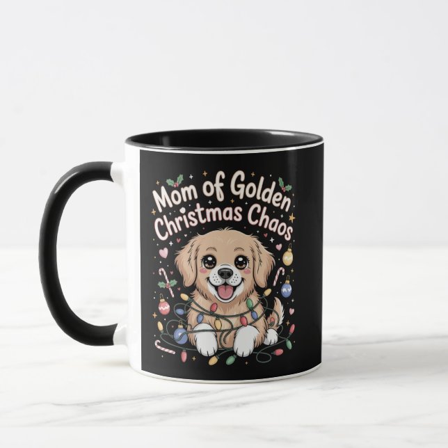 Mom of Golden Christmas Chaos Badge Tasse (Links)