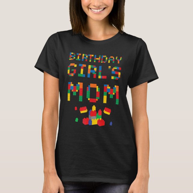 Mom of the Brick Master Builder Building Blocks Fa T-Shirt (Vorderseite)