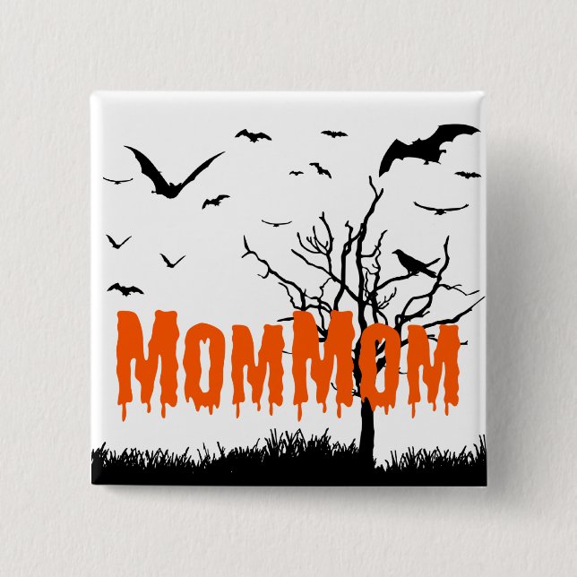 Mom Orange Driving Schriftart Fliegenjets Button (Vorderseite)
