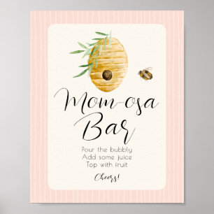 MOM-OSA Bar Pink Bee Thema Mädchen Baby Shower Sch Poster