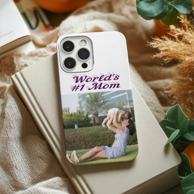 Mom Photo purple text iPhone Case (Von Creator hochgeladen)