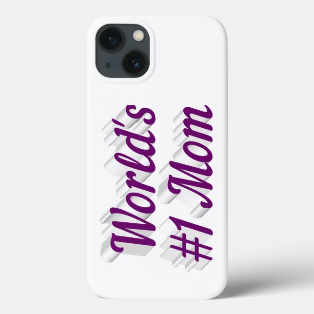 Mom purple text iPhone case (Rückseite)