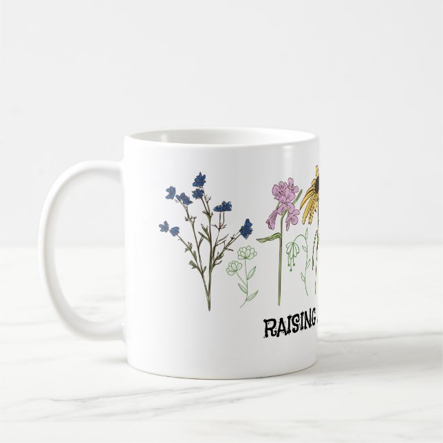 Mom Raising a wildflower  Kaffeetasse (Links)
