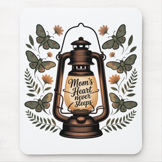 Mom’s Heart Never Sleeps Mousepad (Vorne)