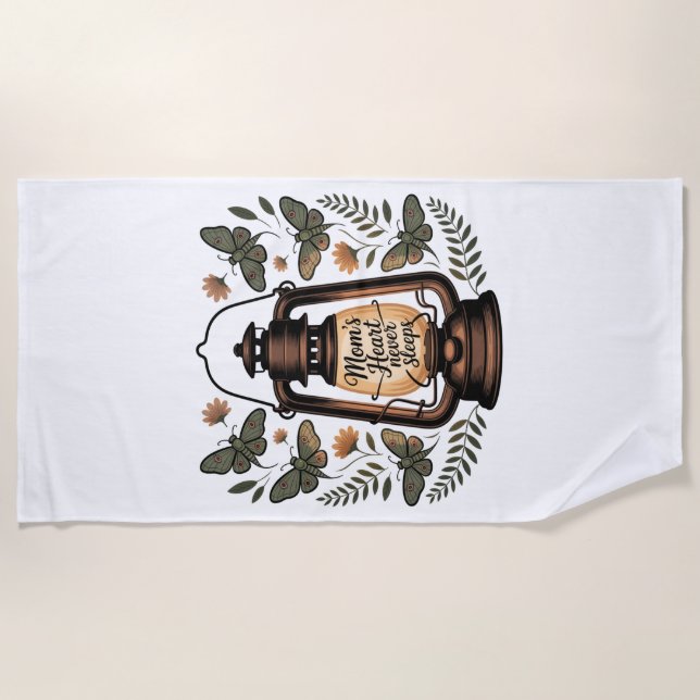 Mom’s Heart Never Sleeps Strandtuch (Vorderseite)