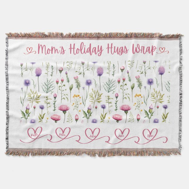 Mom’s Holiday Hugs Wrap – Seamless Wildflower Edit Decke (Vorderseite)