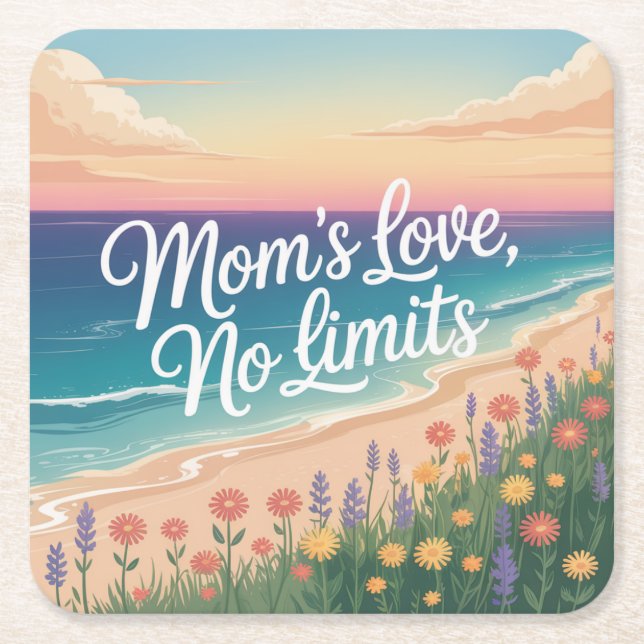 Mom’s Love, No Limits Rechteckiger Pappuntersetzer (Vorderseite)