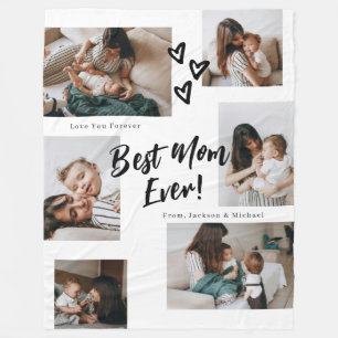 Mom Schrift Typography 6 Foto-Collage Fleecedecke