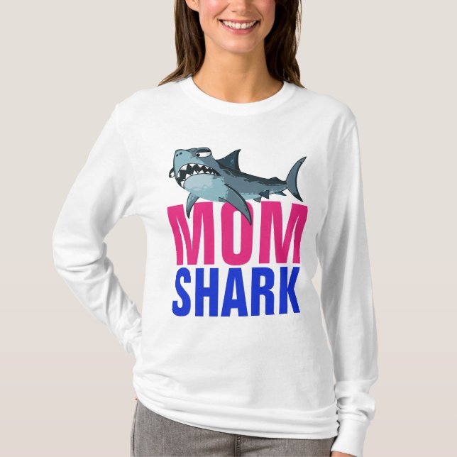 MOM SHARK FUNNY T-SHIRTS (Devant)