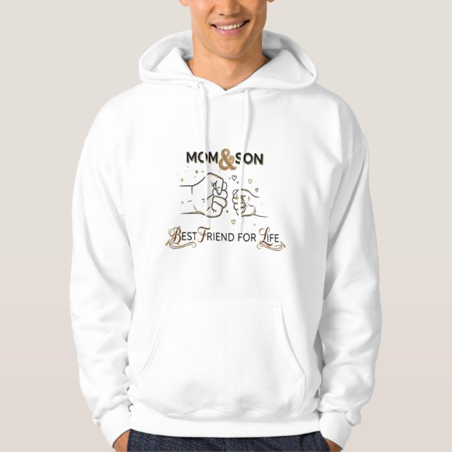 Mom & Son Best Friend for Life Golden Fist Bump Hoodie (Vorderseite)