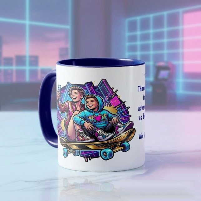 Mom & Son: Neon Drive Personalized Mug Tasse (Von Creator hochgeladen)