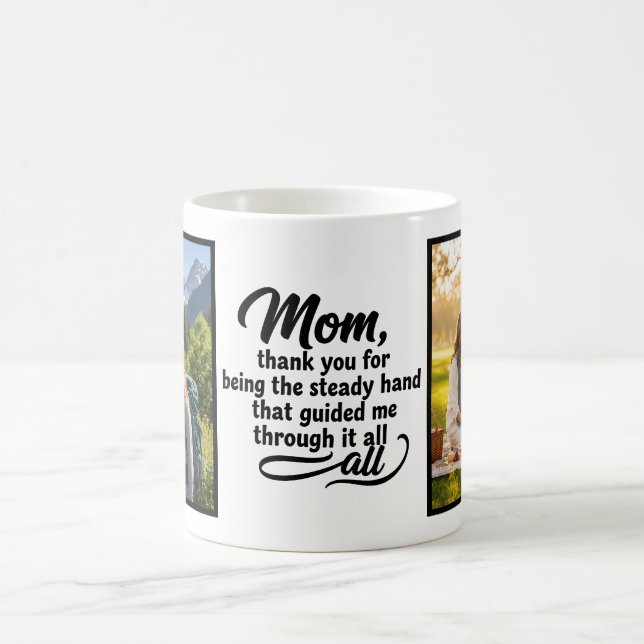 Mom Steady Hand Guided Me Brush Script 2 Photo Kaffeetasse (Mittel)