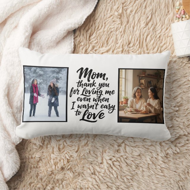 Mom Thanks For Loving Me Brush Script 2 Photo Lendenkissen (Decke)