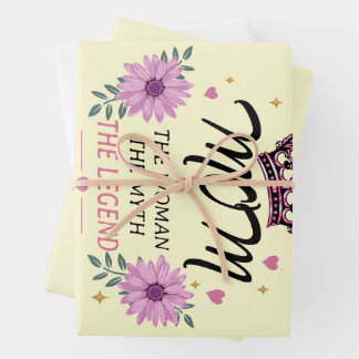 Mom The Legend Mother's Day Gift Geschenkpapier Set