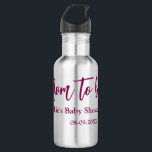Mom to be baby shower name date pink simple minima edelstahlflasche<br><div class="desc">design</div>