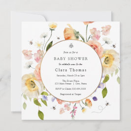 Mom to BEE Floral Baby Shower Invitation Einladung