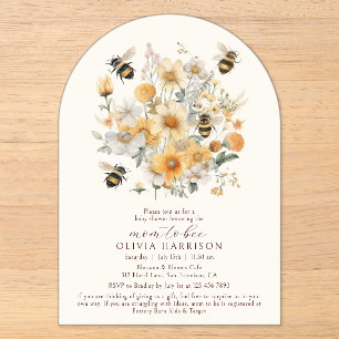 Mom To Bee Wildflower Paare Baby Shower Acryleinladungen