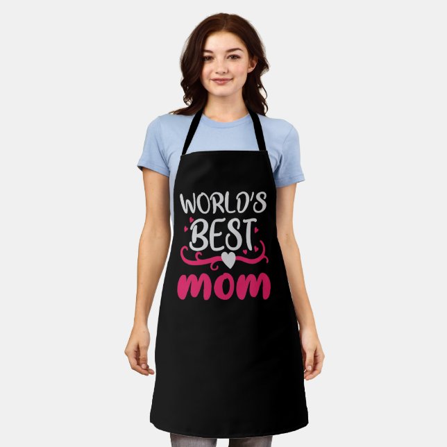 Mom - World's Best Mom Schürze (Getragen)