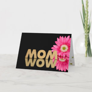 MOM-WOW with daisy reflection on black mirror Karte