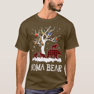 Moma Bear Christmas Pajama Red Buffalo Famillien T-Shirt