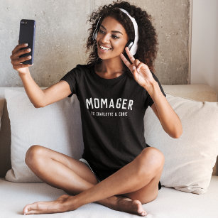 Momager   Moderner Leiter der Mama Kindernamen T-Shirt