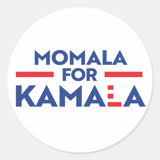 Momala für Kamala Harris Runder Aufkleber (Vorderseite)